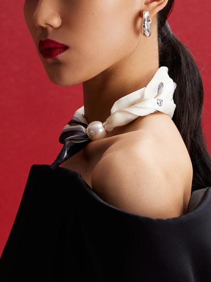 PAZZION, Henrietta Printed Scarf, Beige