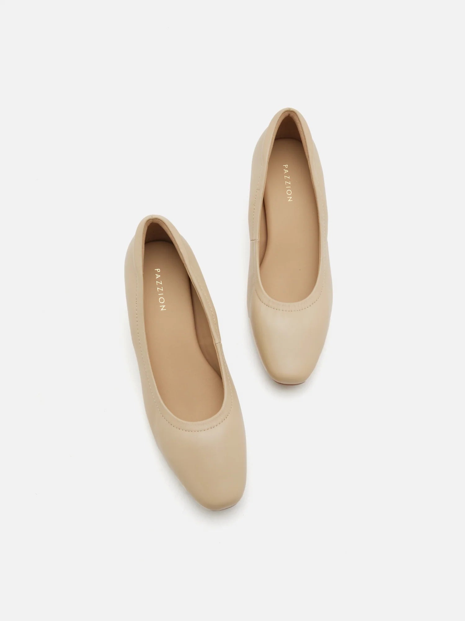 PAZZION, Herve Square Toe Low Heels, Almond