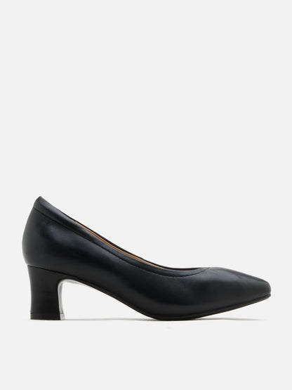 PAZZION, Herve Square Toe Low Heels, Black