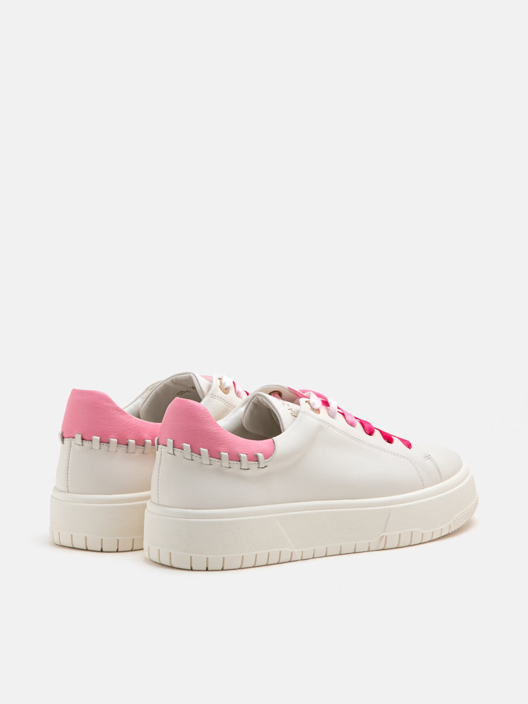 PAZZION, Icy Gradient Laced Up Leather Sneakers, Pink