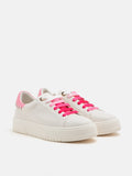 PAZZION, Icy Gradient Laced Up Leather Sneakers, Pink