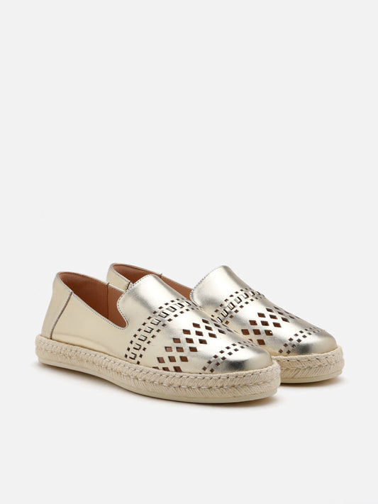 PAZZION, Itri Cut Out Espadrilles, Gold