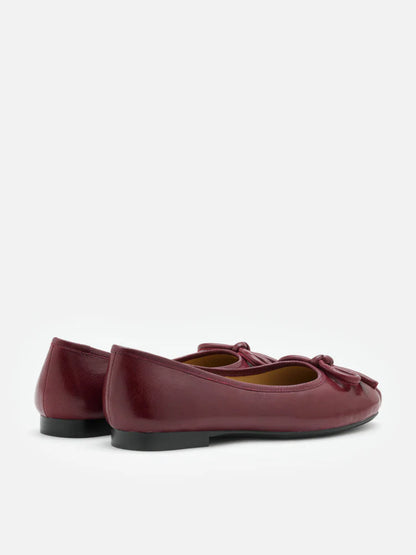 PAZZION, Janae Sculpted Bow Knot Flats, Wine