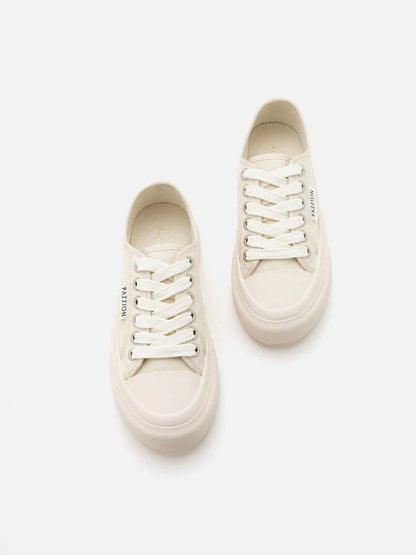 PAZZION, Jayla Canvas Sneakers, White