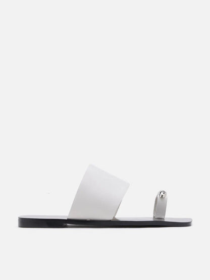 PAZZION, Jhane Toe-Ring Slides, White