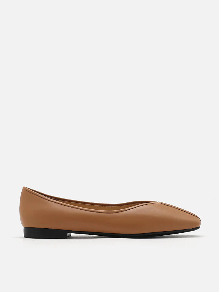 PAZZION, Jillian Square Toe Flats, Camel