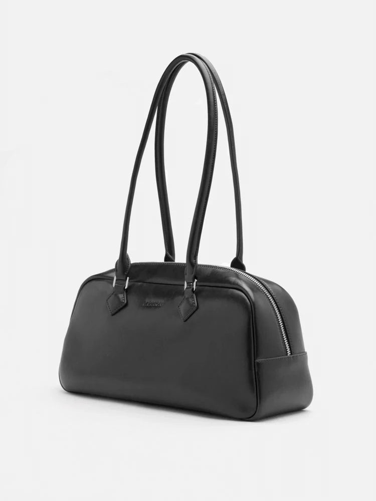 PAZZION, Joie Elongated Handle Shoulder Bag, Black