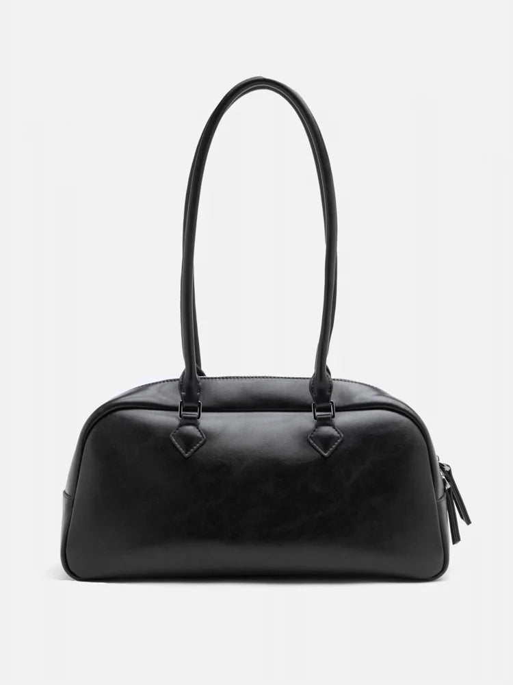 PAZZION, Joie Elongated Handle Shoulder Bag, Black