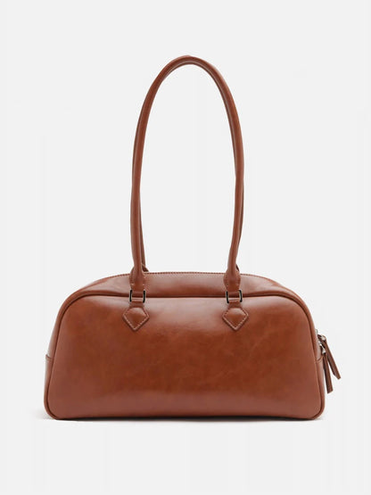 PAZZION, Joie Elongated Handle Shoulder Bag, Brown