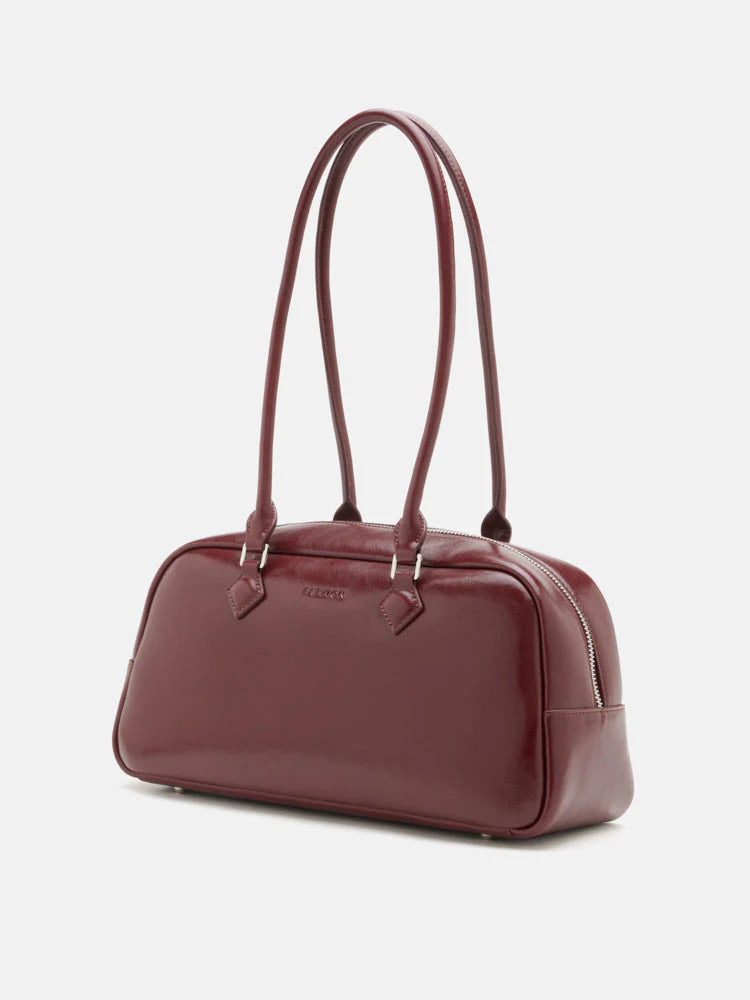 PAZZION, Joie Elongated Handle Shoulder Bag, Wine