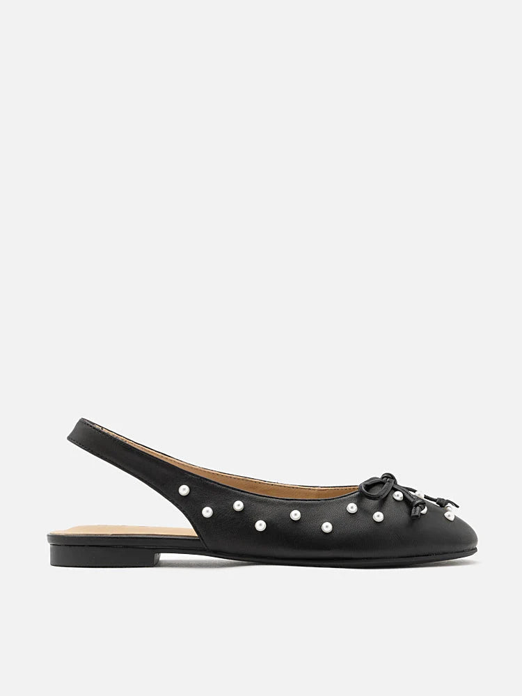 PAZZION, Journee Pearl Dï¿½cor Bow Slingbacks, Black