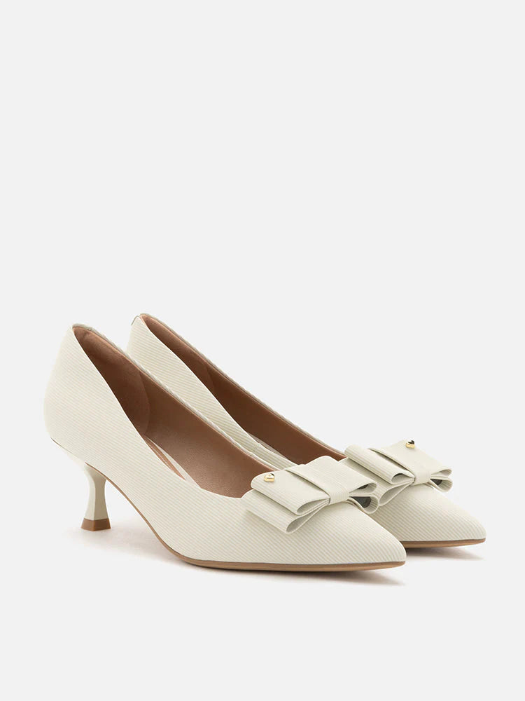 PAZZION, Jream Twin Bow Heels, Beige