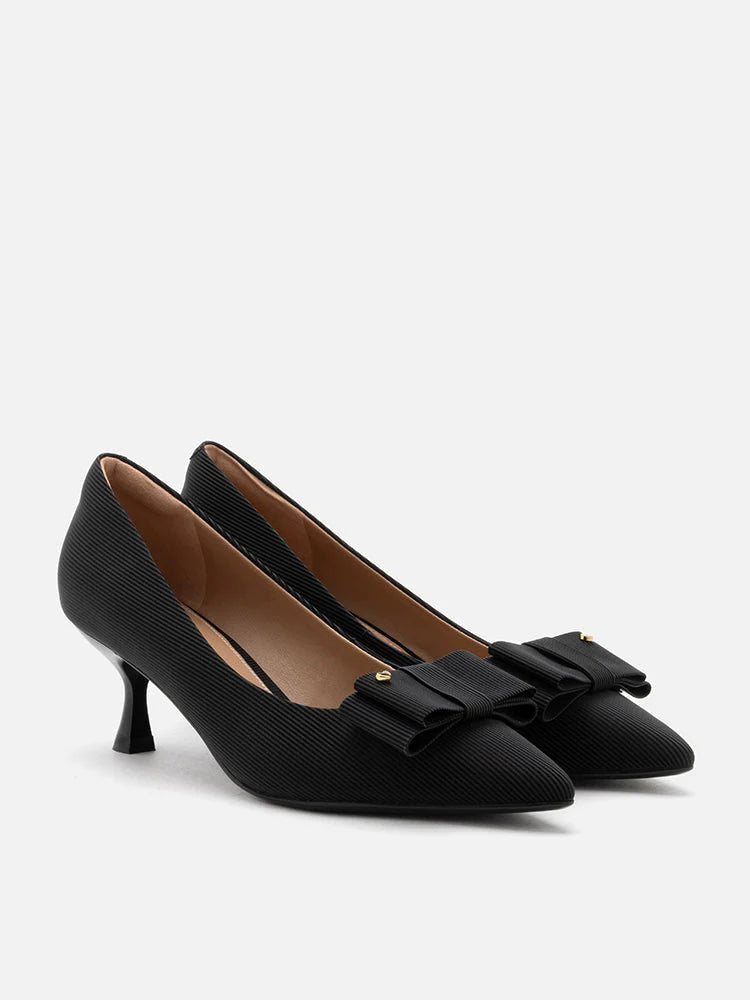 PAZZION, Jream Twin Bow Heels, Black