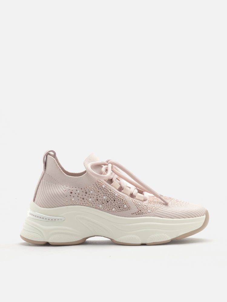 PAZZION, Kailani Crystal Embellished Flyknit Sneakers, Pink
