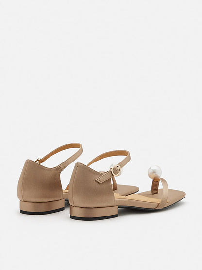 PAZZION, Kailyn Pearl Sandals, Almond