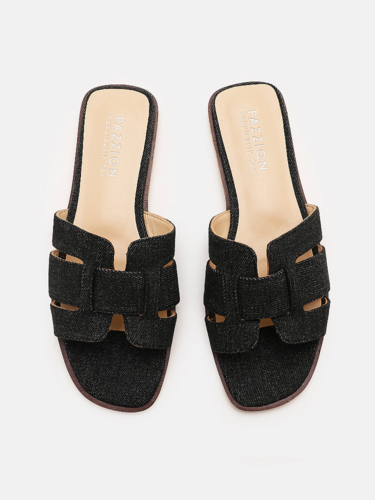 PAZZION, Kaizo Denim Slides, Black