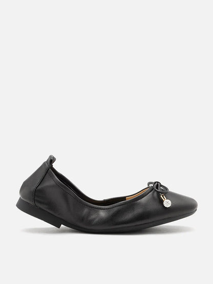 PAZZION, Karla Bow Foldable Flats, Black