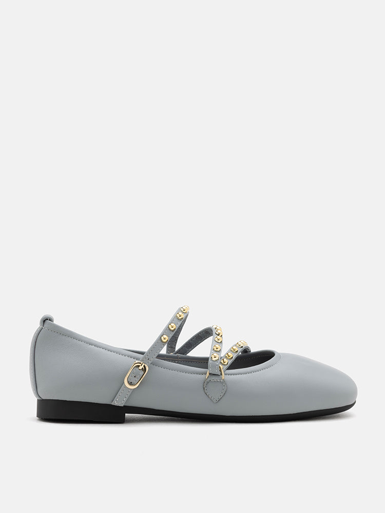 PAZZION, Kassandra Strappy Ballet Flats, Blue