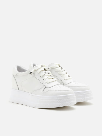 PAZZION, Kate Unlace Platform Sneakers, White