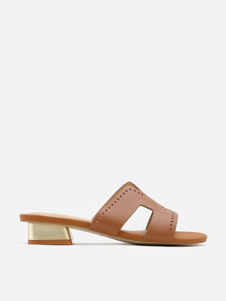 PAZZION, Leanne Caged Sandal Heels, Brown