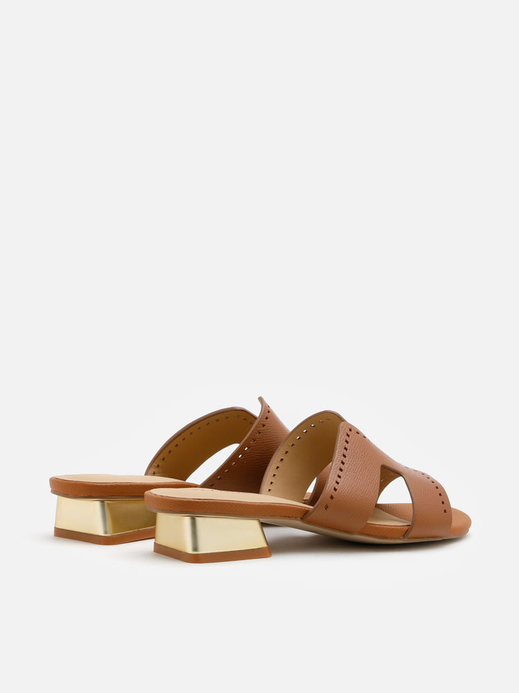 PAZZION, Leanne Caged Sandal Heels, Brown