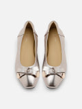 PAZZION, Lilith Polished Silver Ballet Flats, Gold