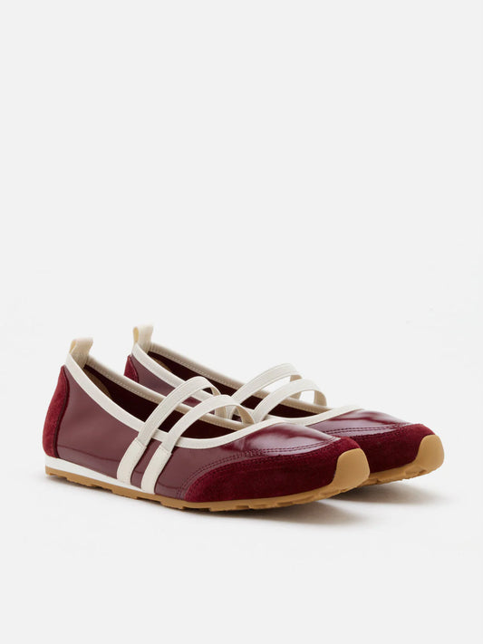 PAZZION, Liravelle Double-Strap Suede Mary Janes, Wine