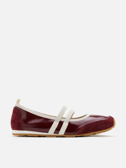 PAZZION, Liravelle Double-Strap Suede Mary Janes, Wine