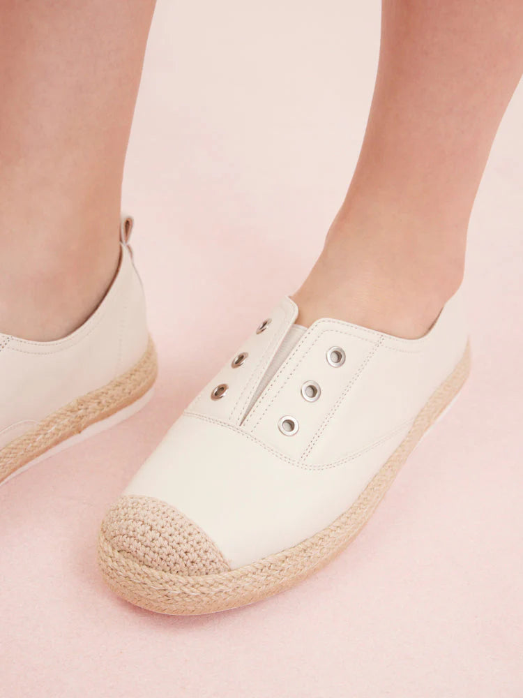 PAZZION, Liz Unlaced Slip-On Espadrilles, Beige