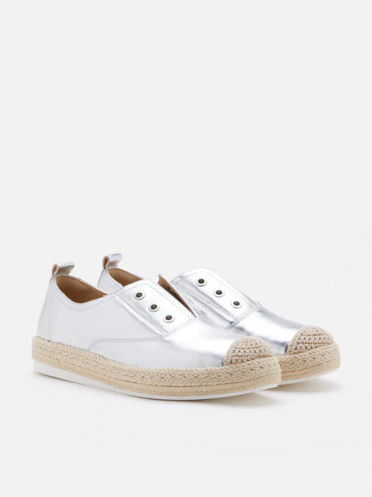 PAZZION, Liz Unlaced Slip-On Espadrilles, Silver