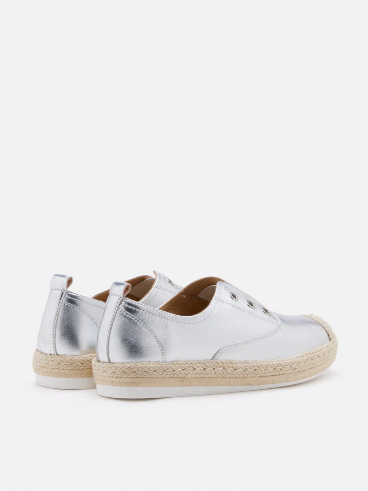 PAZZION, Liz Unlaced Slip-On Espadrilles, Silver