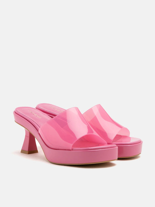 PAZZION, Lola Jelly Slip On Heels, Pink