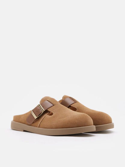 PAZZION, Lorelei Suede Mules, Camel