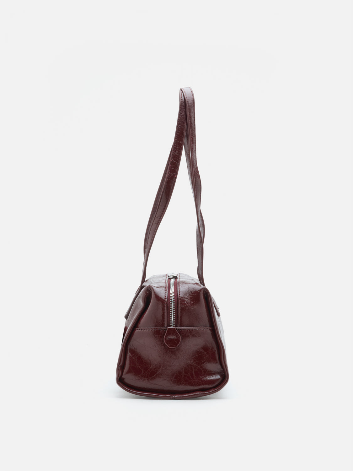 PAZZION, Louella Crinkled Elongated Handle Bag, Wine