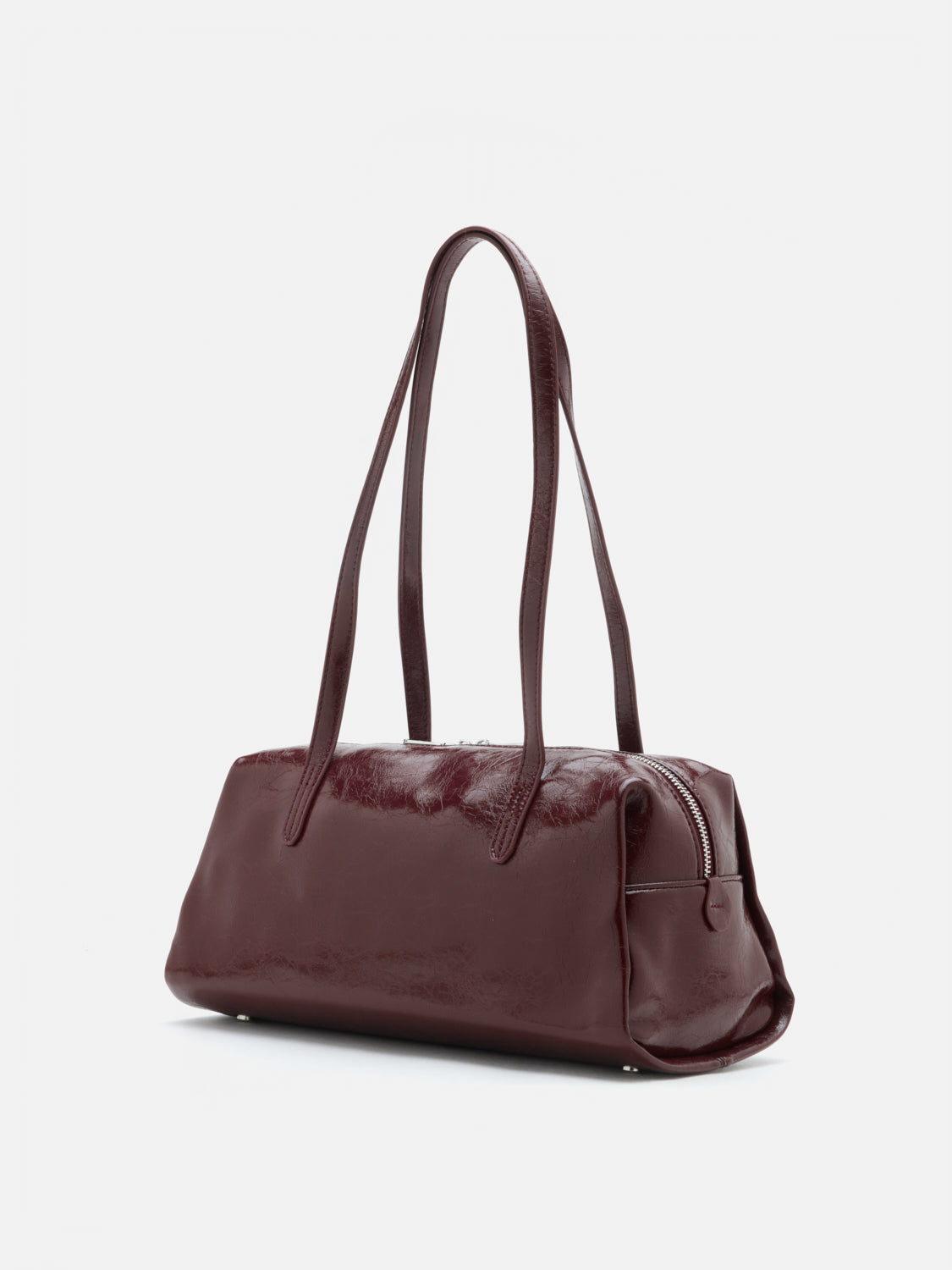PAZZION, Louella Crinkled Elongated Handle Bag, Wine
