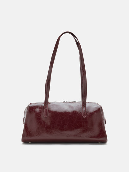 PAZZION, Louella Crinkled Elongated Handle Bag, Wine