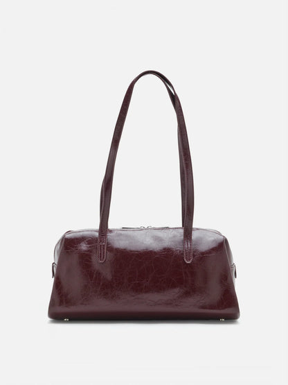 PAZZION, Louella Crinkled Elongated Handle Bag, Wine