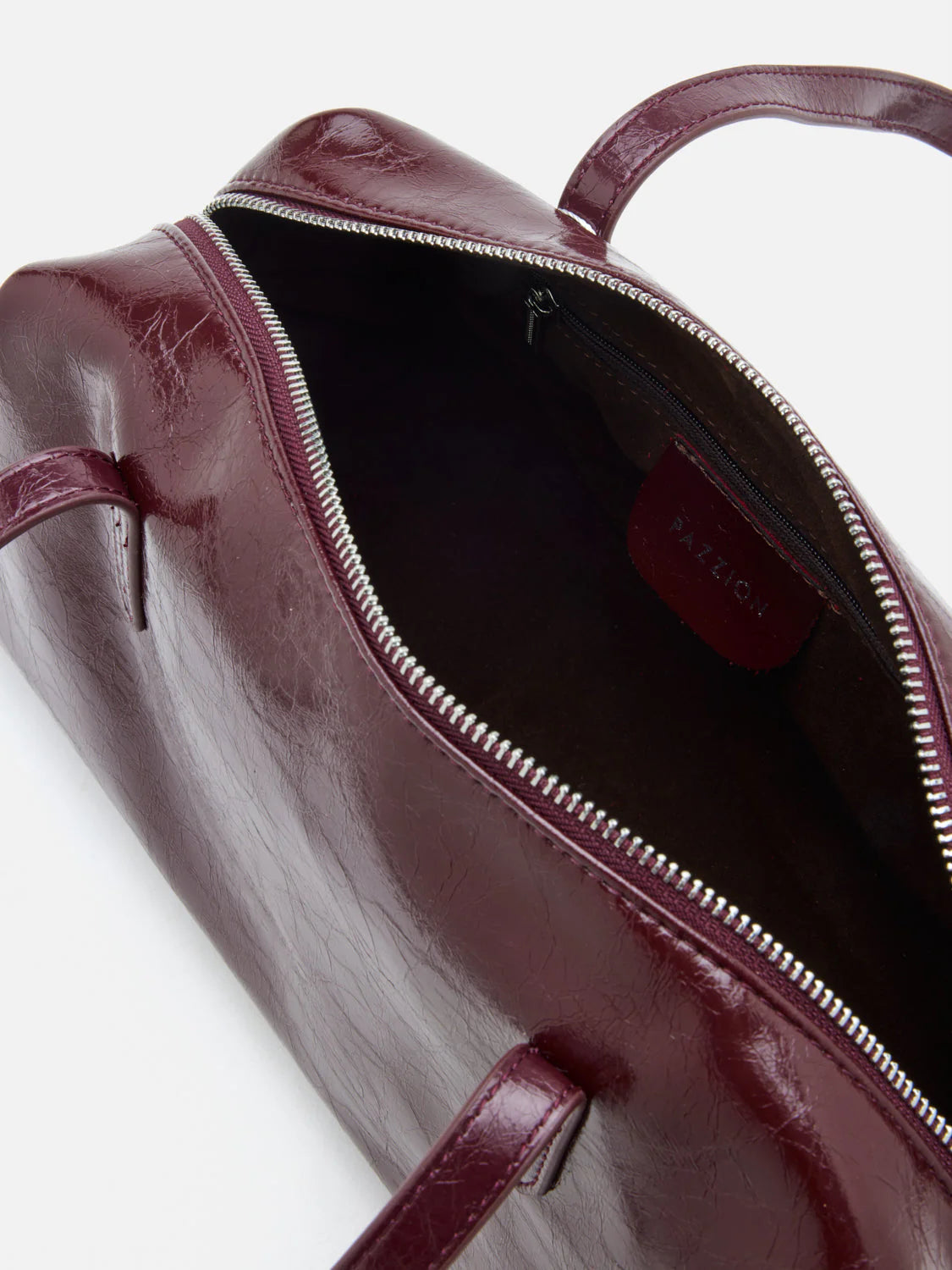 PAZZION, Louella Crinkled Elongated Handle Bag, Wine