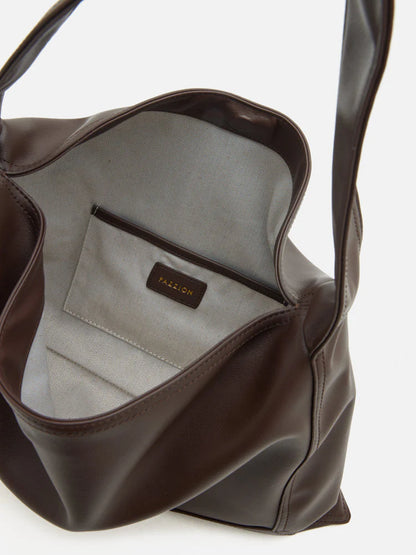 PAZZION, Lucia Slouchy Shoulder Bag, Brown
