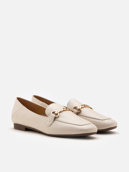 PAZZION, Lulu's lambskin loafers, Beige