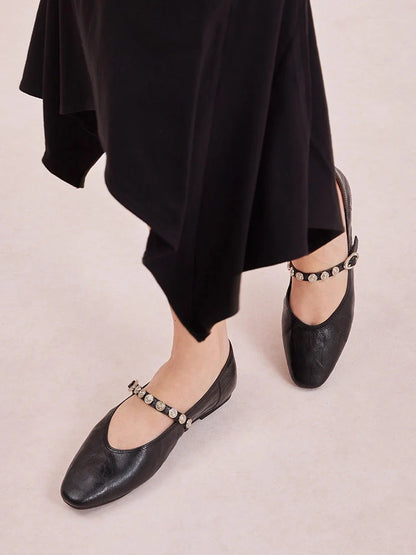 PAZZION, Lumi Coin-Studded Mary Janes, Black