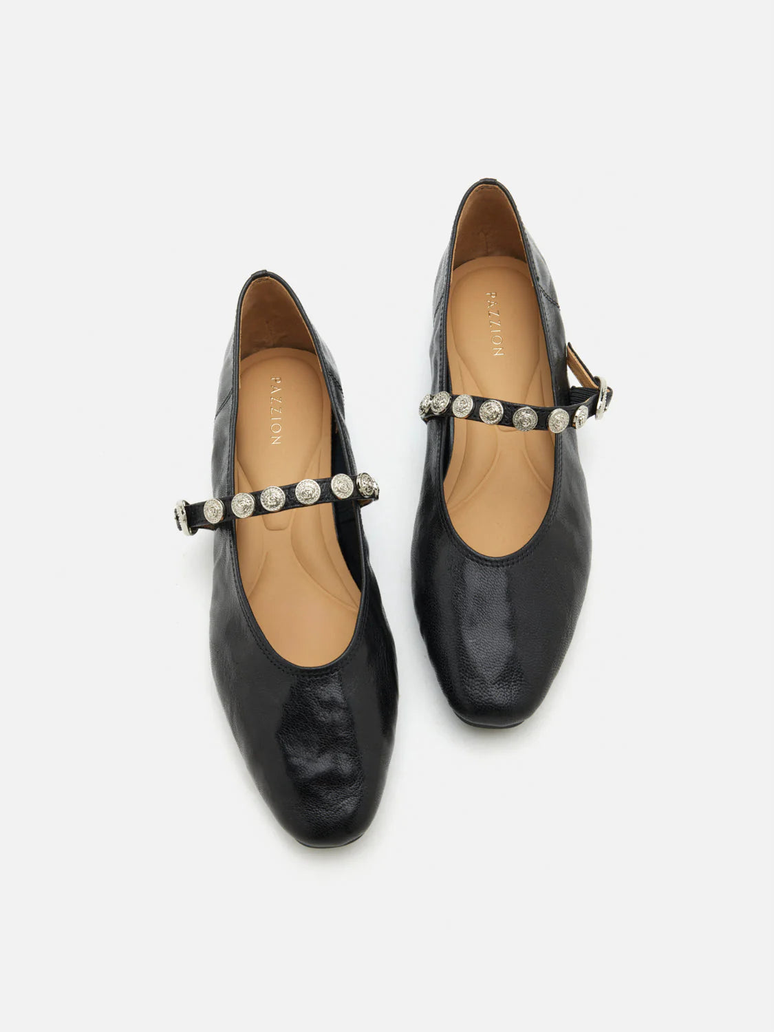 PAZZION, Lumi Coin-Studded Mary Janes, Black