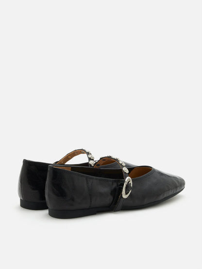 PAZZION, Lumi Coin-Studded Mary Janes, Black