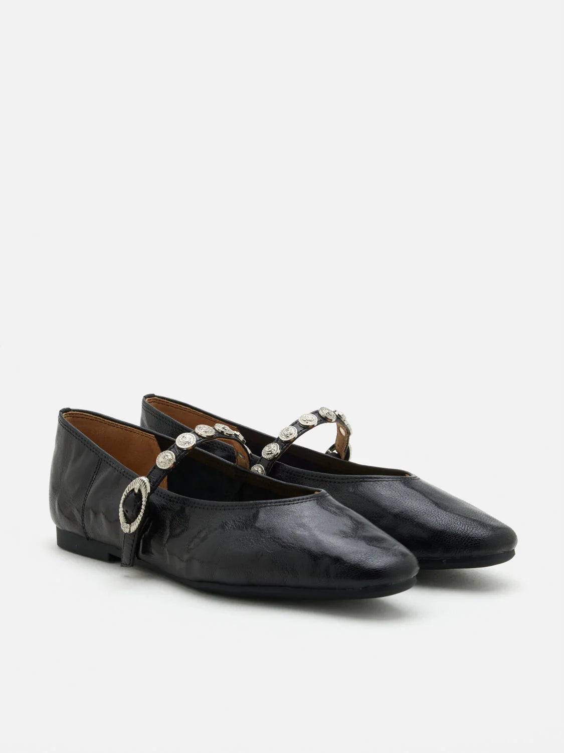 PAZZION, Lumi Coin-Studded Mary Janes, Black