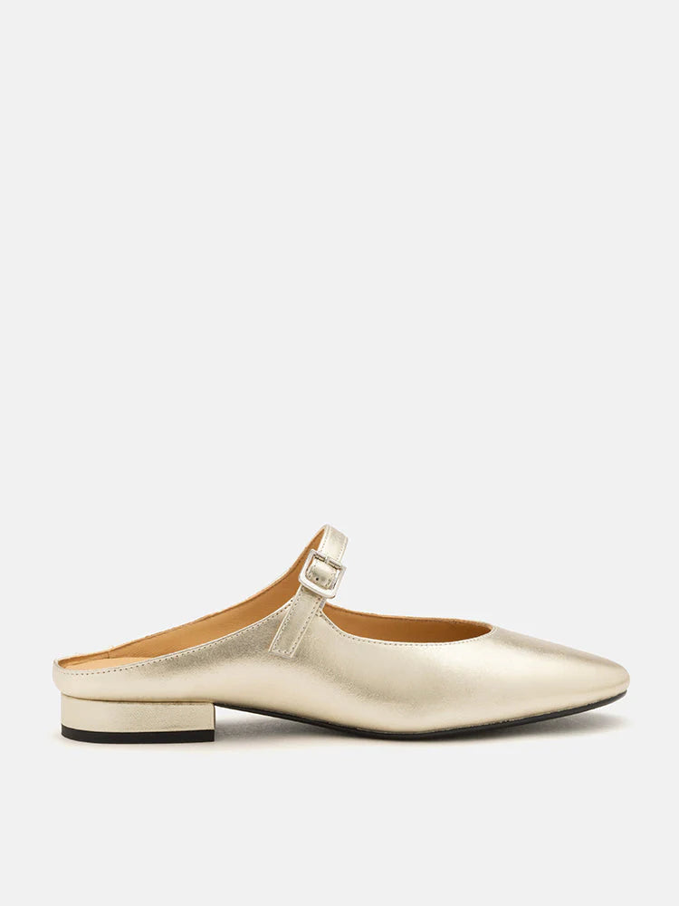 PAZZION, Maia Strapped Mules, Gold