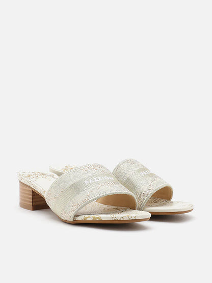 PAZZION, Majestic Meera Heeled Slides, Gold