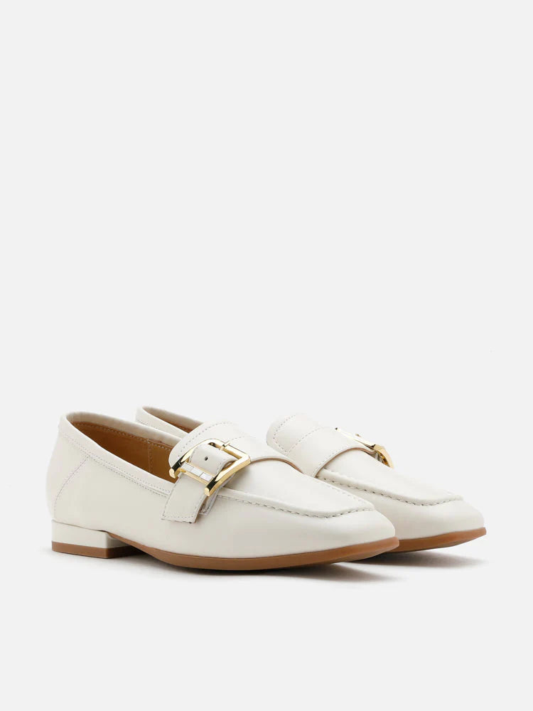 PAZZION, Marcel Classic Buckle Loafers, Beige