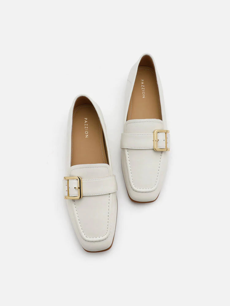 PAZZION, Marcel Classic Buckle Loafers, Beige