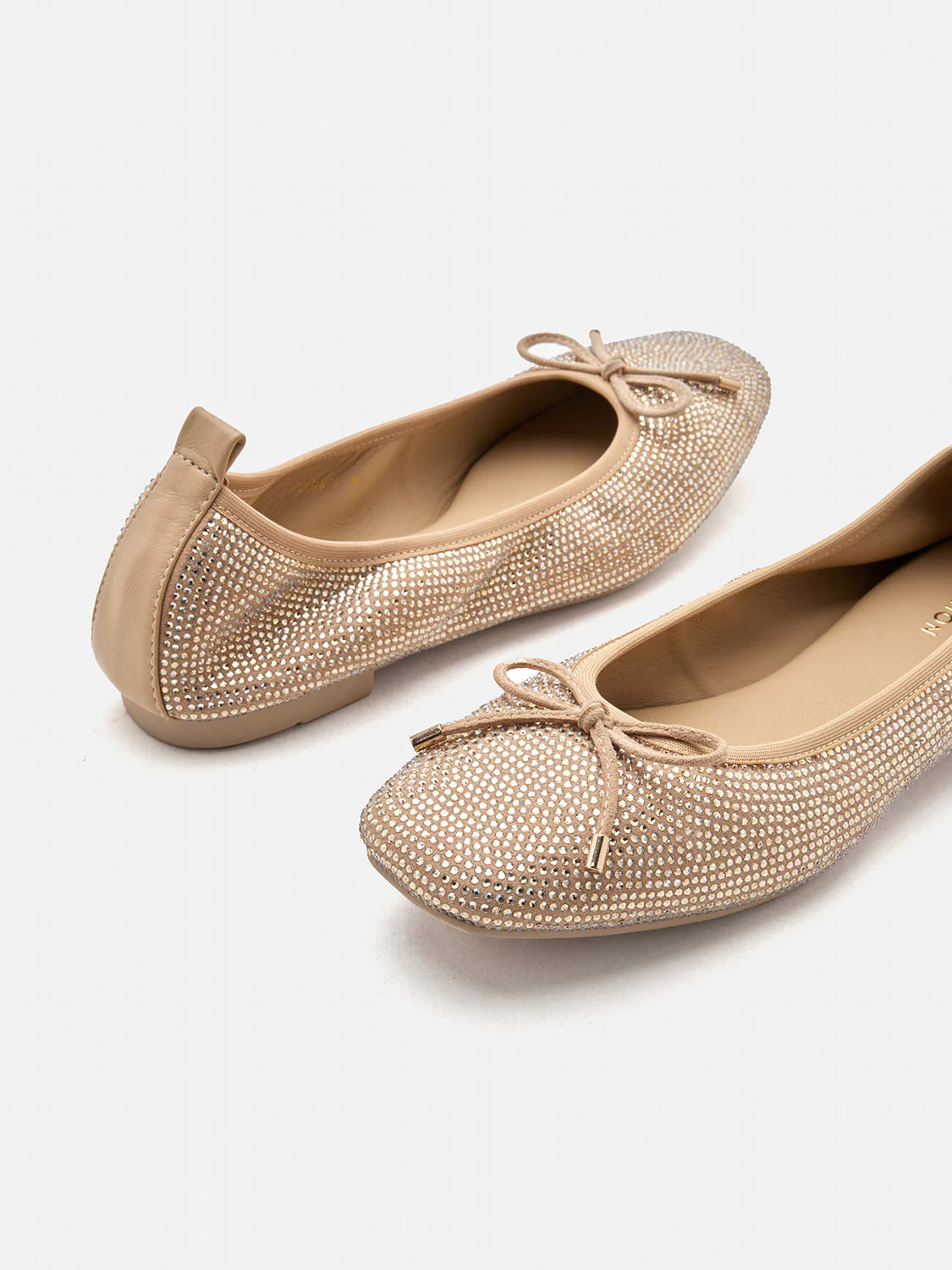 PAZZION, Marcelina Crystal Embellished Bow Flats, Almond
