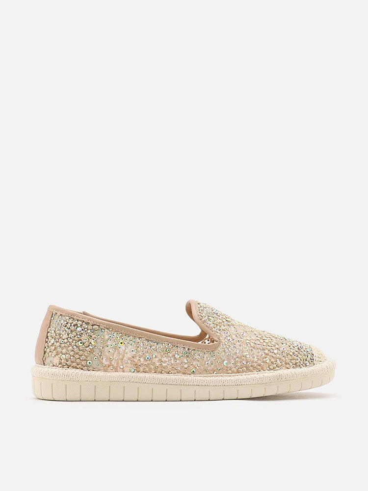 AlmondPAZZION, Marissa Crystal Embellished Espadrilles, Almond